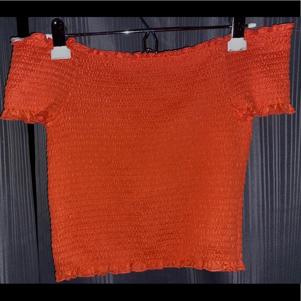 Off the Shoulder Orange Crop Top from Rue 21